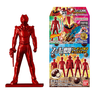 ゴジュウウルフなど戦隊レッドのフィギュアが付属。「スーパー戦隊 フィギュア付きチョコスナック」が6月23日に発売「ゴールド塗装のアタリ」も収録