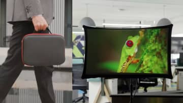 開けば大画面が現れる35型ポータブルディスプレイ「Splay Max」