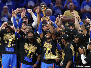 サンダーが46年ぶり2度目のNBA優勝…シェイMVPダブル受賞、粘るペイサーズ振り切る