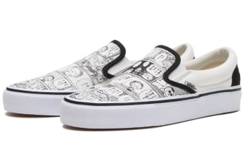Vans×さくらももこ、まる⼦総柄「オールドスクール」やコジコジ“漫画風”スリッポンシューズ