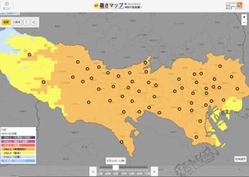 都内の暑さ指数をチェックできる「東京暑さマップ」、日本気象協会と東京都が公開