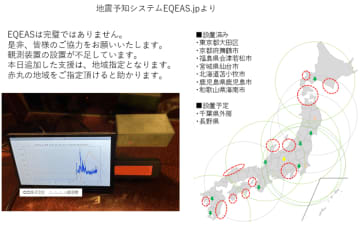 地震予知システムEQEASの第7世代の支援募集をクラウドファンディングサイト「CAMPFIRE」で6月より開始！　ご自宅、店舗、待合室に設置可能！LCDモニタにグラフで表示