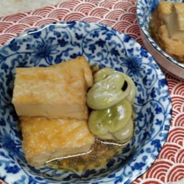 そら豆と厚揚げの炊き合わせ