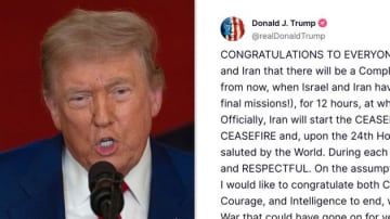 イスラエルとイランの「完全な停戦が成立」とトランプが投稿。イラン外相は「イスラエル次第」