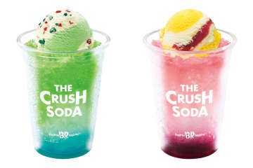 サーティワン、ザクザク氷と炭酸が暑い夏にぴったりの「ザ・クラッシュソーダ」発売。好きなアイスクリームを組み合わせ