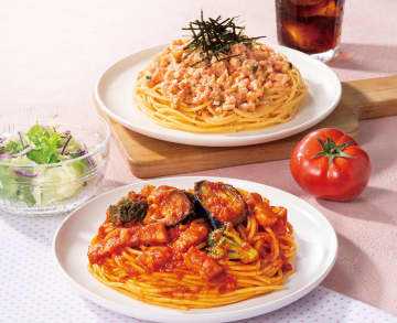 タリーズ、夏野菜を使った「ゴロっと茄子とベーコンの完熟トマトパスタ」「九州産ゆず香る たらこパスタ」