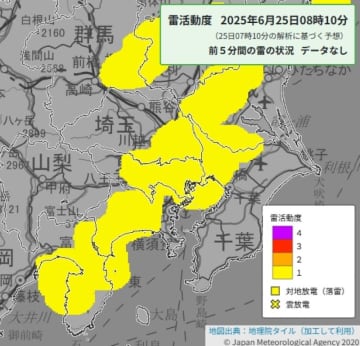 【速報】埼玉で急な強い雨、落雷、浸水に警戒　24時間に60ミリの雨も　台風2号から変わった熱帯低気圧が関東沿岸へ
