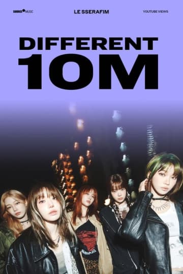 LE SSERAFIM、タイトル曲「DIFFERENT」MV再生回数が1000万回を突破！