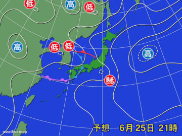 前線が西日本から北日本を通過　蒸し暑い天気に