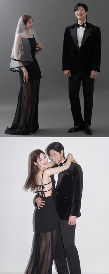 シースルードレスで婚約者と密着ハグ！“美しすぎる”韓国の弁護士タレント、ウェディングフォト公開