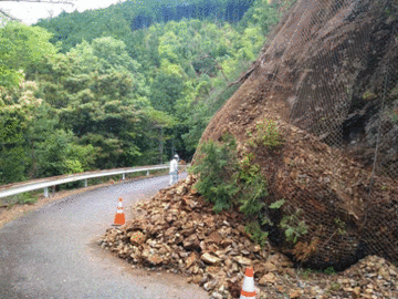 【国道425号】下北山村内で土砂災害 46日ぶり通行止め解除（26日15:00現在）