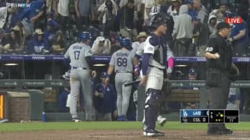 え、いつの間に？ 大谷翔平、突然の大雨でまさかの珍事…平凡なフライで“爆速ホームイン”に「ナイスラン！」の声も