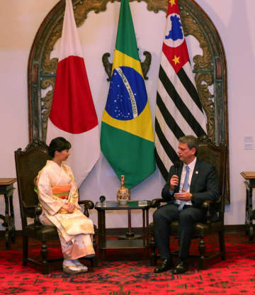 佳子さま＝タルシジオサンパウロ州知事を表敬＝イピランガ最高勲章を綬章