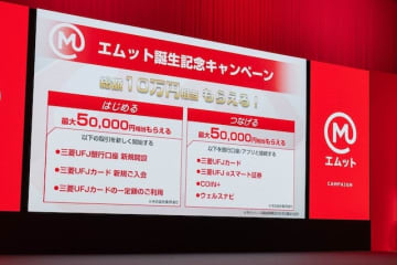 MUFG新ブランド「エムット」誕生記念！最大5万円相当のキャンペーンもスタート