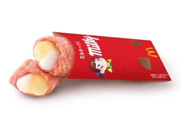 「マクド×不二家」でスイーツ３種、ペコちゃんパケのミルキーパイ