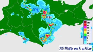 北海道で1時間に約90ミリの猛烈な雨　低い土地の浸水や河川の増水に警戒を　記録的短時間大雨情報