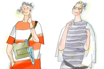 70歳イラストレーター本田葉子さんに学ぶ！「太って見えない」ボーダー着こなし術のポイント