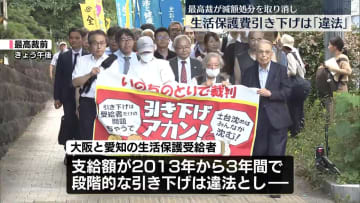 生活保護費の引き下げは「違法」減額処分を取り消し、国の賠償責任は認めず　最高裁