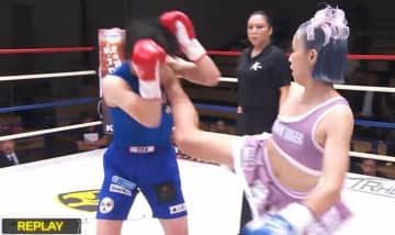 空手7連覇の“脚長”女子が衝撃の流血TKO 顔面破壊に「止めた方がいい」「タオル投げて」驚きと心配の声