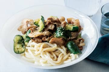 味付けは、ぽん酢だけ！「豚肉とたたききゅうりの和えうどん」のレシピ