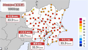 関東きょうも真夏の暑さ　都心も午前9時前に30℃超える　熱中症“厳重に警戒”を