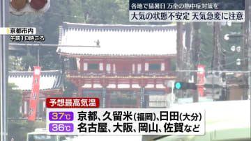 きょうは西・東日本を中心に危険な暑さに、午後は天気の急変に注意を