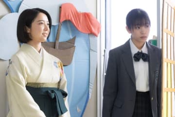 ドラマ「ちはやふる」タイパ重視の主人公・めぐる（當真あみ）と大江奏（上白石萌音）が出会う　第1話場面写真が公開