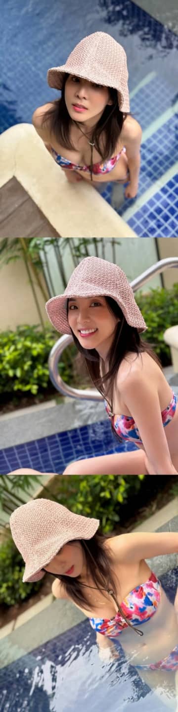 「全部脱ぐ」発言が話題に、30kg台でも“出るところは出てる”妖艶プールサイド　韓国歌手が夏本番【PHOTO】