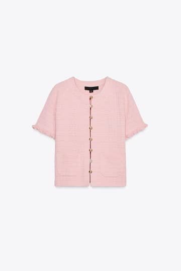 外 → 室内の「温度差問題」は【ZARA】で解決！ 1枚あれば重宝しそう♡「半袖カーデ」