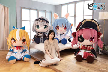 『兎田ぺこら』『不知火フレア』『白銀ノエル』『宝鐘マリン』超特大ぬいぐるみ「どきゅーと」登場！
