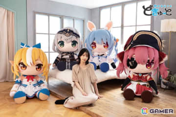 ホロライブプロダクションより兎田ぺこらさん、不知火フレアさん、白銀ノエルさん、宝鐘マリンさんが超特大ぬいぐるみ「どきゅーと」になって登場！