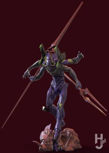 異形のEVA「ARTPLA エヴァンゲリオン第13号機（仮）」開発順調！四眼四腕の異形のシルエットに、2本のロンギヌスの槍を携えた迫力の固定ポーズキットが登場。松村氏のコメントも掲載
