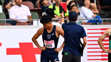 陸上100m栁田大輝　インタビュー中に涙止まらず「いろんな感情でいっぱい」　予選で無念の失格