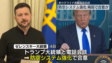 ゼレンスキー大統領“米と防空能力強化で合意”　トランプ大統領と電話会談