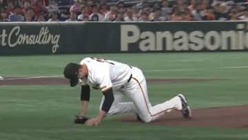 【巨人】グリフィンに打球直撃のアクシデント　一度ベンチに下がるも再びマウンドに上がり無失点　初回は好フィールディング見せる