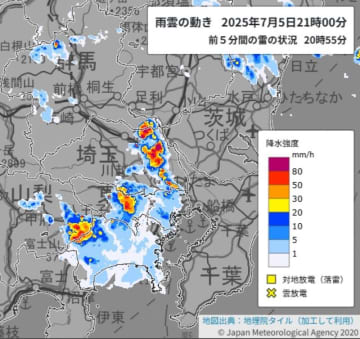 【速報】埼玉南部に大雨、洪水警報を発表　川越で100ミリの記録的短時間大雨〈続報〉埼玉北部にも大雨、洪水警報発表