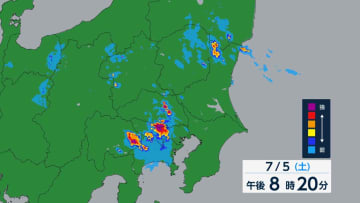 埼玉・川越市付近で1時間に約100mmの猛烈な雨 記録的短時間大雨情報　関東甲信で大気の状態が非常に不安定に