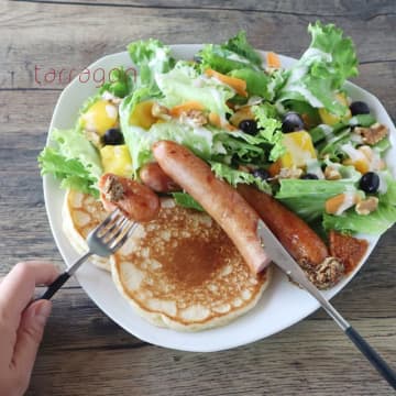 ホケミ不要で簡単！簡単＆華やか「パンケーキ」朝ごはんアイデア