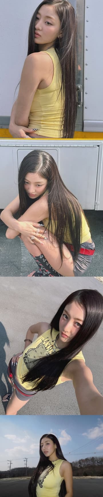 TWICE・ジヒョ、“ぴったり”タンクトップから際立つ圧巻美貌！全世界を魅了する“憧れ体型”に釘付け【PHOTO】