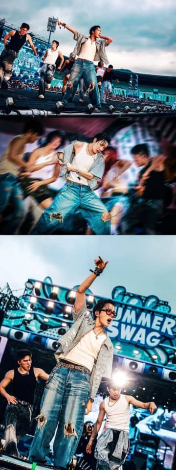 “びしょ濡れ姿”もかっこいい…BTS・J-HOPE、『江南スタイル』PSYの夏フェスにサプライズ出演！