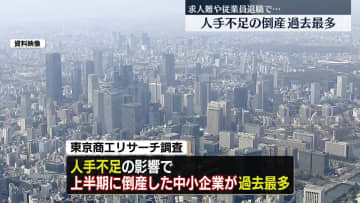 “人手不足で倒産”の中小企業、今年の上半期は過去最多　求人難や従業員の退職で