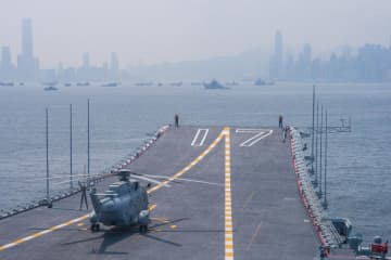 空母「山東」、香港訪問終える