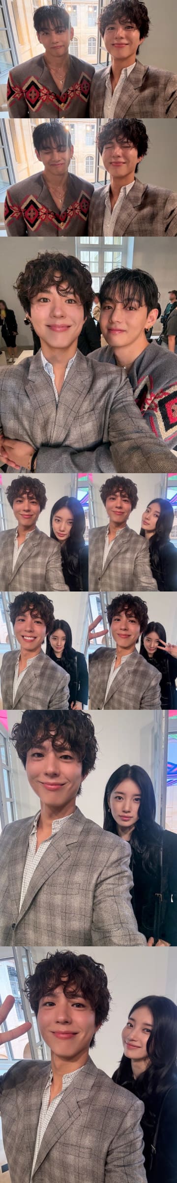 パク・ボゴム、ペ・スジ、BTS・Vの豪華スリーショットが「眼福すぎる」「誇らしすぎ」と大反響【PHOTO】