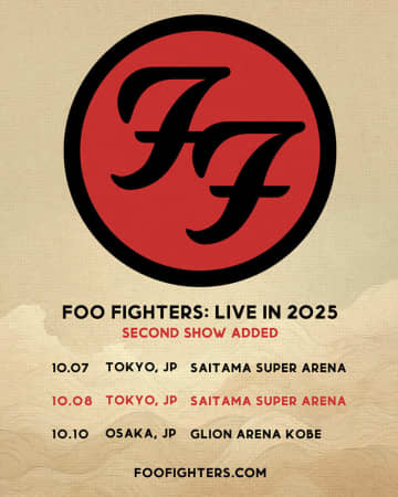 フー・ファイターズ、10月待望の単独ツアー、さいたまスーパーアリーナでの追加公演が決定！