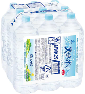 Amazonプライムデー先行セールで「サントリー天然水 ラベルレスボトル 2L×9本」が25%OFFの税込1,108円!  エコフィルム包装で段ボールなしで届く