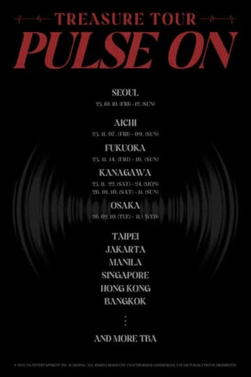 TREASURE、再びアジアを駆け巡る！ツアー『PULSE ON』詳細スケジュール公開