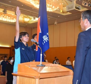 「誇り胸に全力」　茨城県選手団、大舞台で活躍誓う　水戸でインターハイ結団式