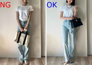 Tシャツでも手抜きに見せない！大人女子の「白T」絶対避けたいNGコーデvs垢抜けOKコーデ