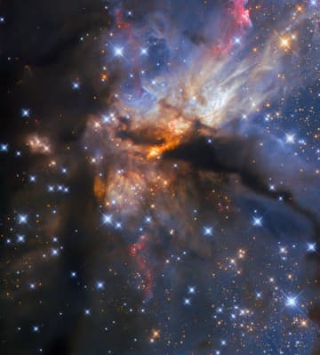 星形成領域「G35.2-0.7N」：誕生したての星が開けた光の洞窟