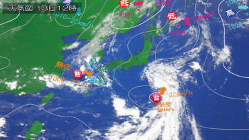 台風５号は東・北日本へ、熱帯低気圧は西日本へ！